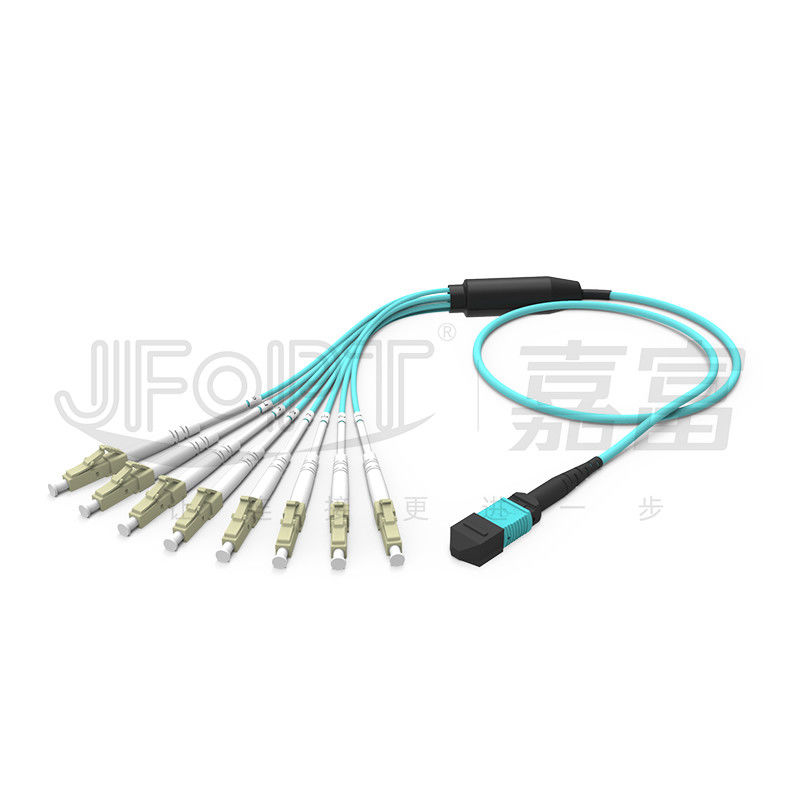 MPO - LC Breakout Patch Cord 2.0mm Fanout LC DX Với Clip MM Mất tiêu chuẩn Ferrule