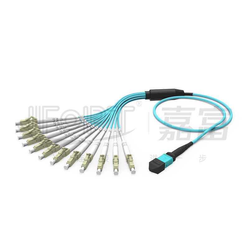 MPO - LC Breakout Patch Cord 2.0mm Fanout LC DX Với Clip MM Mất tiêu chuẩn Ferrule
