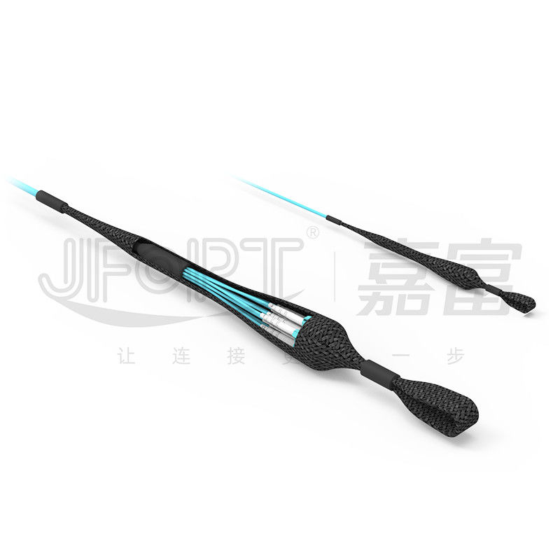 FC / ST Kết thúc trước cáp quang Breakout Patch Cord 12 Cores Pulling Eye Kit