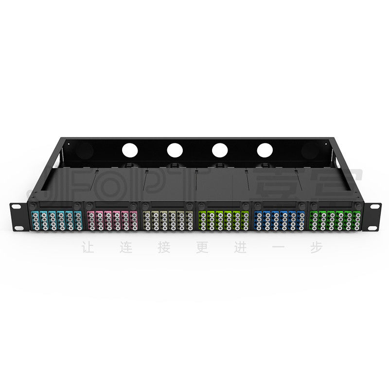 Bảng điều khiển sợi quang 1U tiêu chuẩn 19 inch 144 lõi với 6 băng MPO-LC 24F MPO