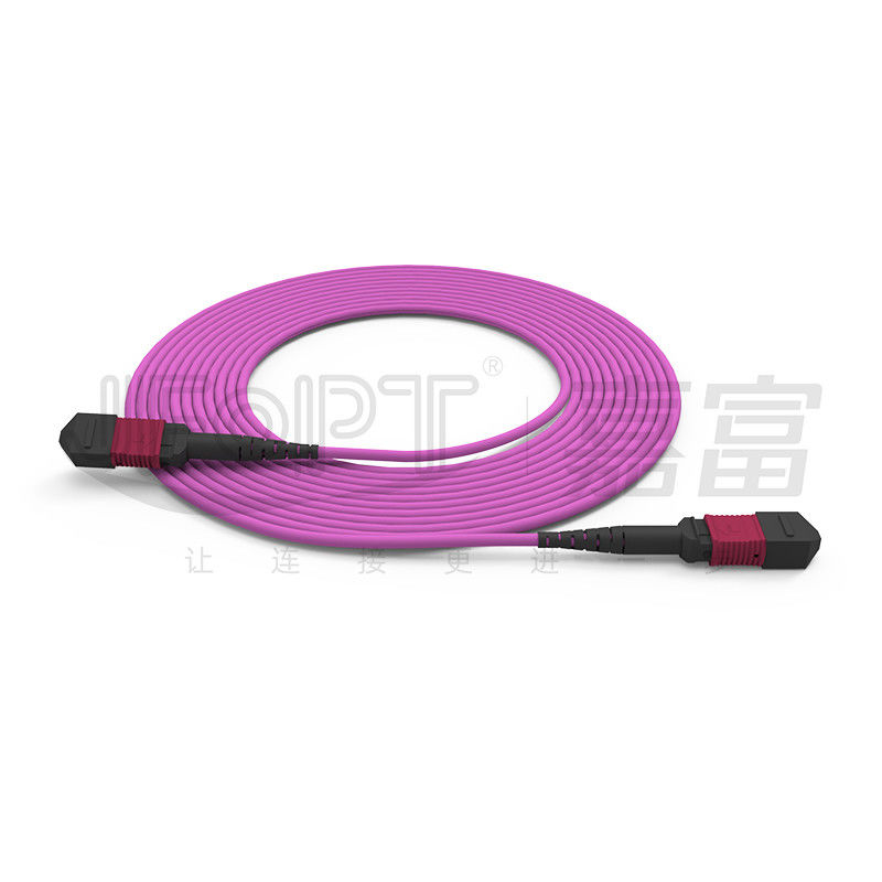 Cáp trung kế ống đơn MPO-MPO 12 lõi 2.0mm OM3 OM4 Cáp quang màu tím