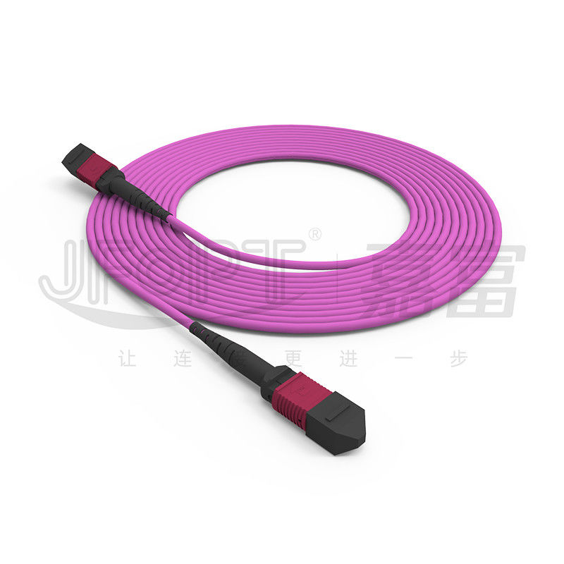 Cáp trung kế ống đơn MPO-MPO 12 lõi 2.0mm OM3 OM4 Cáp quang màu tím