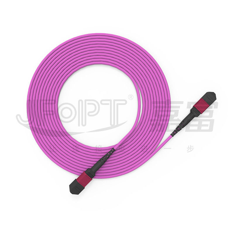 Cáp trung kế ống đơn MPO-MPO 12 lõi 2.0mm OM3 OM4 Cáp quang màu tím