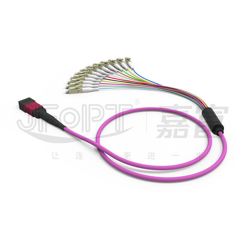 12 lõi MPO To LC Breakout Multimode Patch Cord OM1 OM2 OM3 OM4 OM5 Nhánh 0,9mm