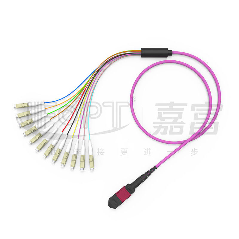 12 lõi MPO To LC Breakout Multimode Patch Cord OM1 OM2 OM3 OM4 OM5 Nhánh 0,9mm
