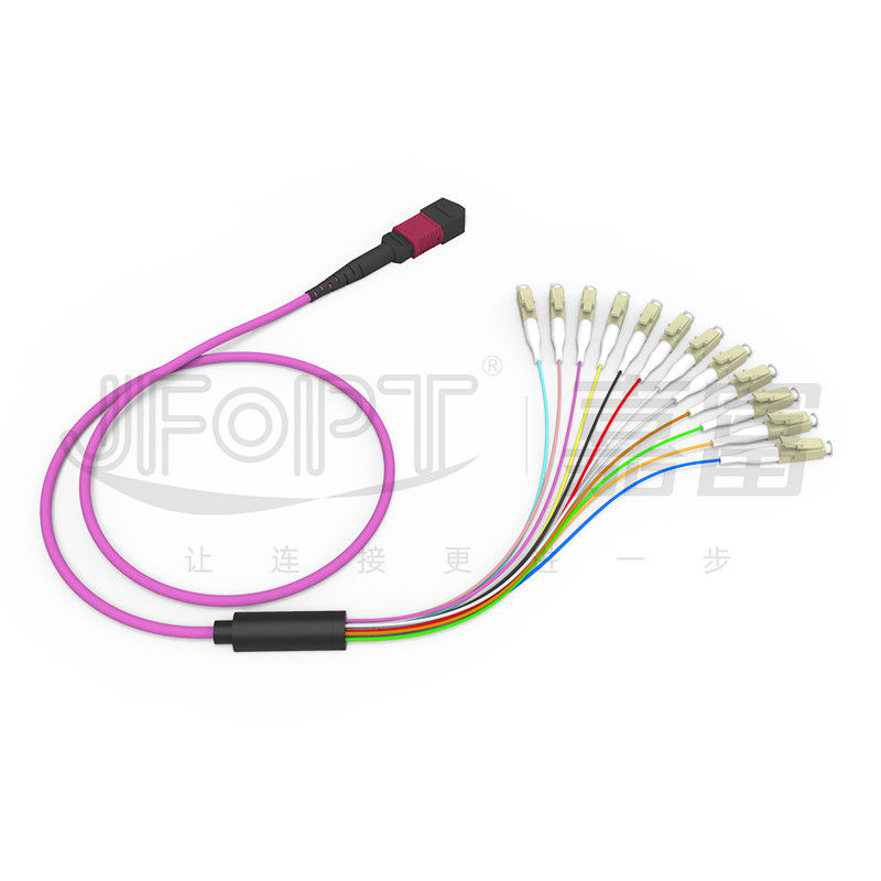 12 lõi MPO To LC Breakout Multimode Patch Cord OM1 OM2 OM3 OM4 OM5 Nhánh 0,9mm