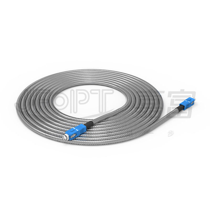 Cáp quang bọc thép trong nhà 6.0mm chống va đập Dây cáp bọc thép xoắn ốc bên ngoài