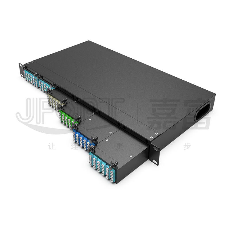 Rack Mount Fiber Patch Panel 6 cái băng MPO với 1 cái 24 nhân hoặc 2 cái 12 nhân Cáp MPO-LC