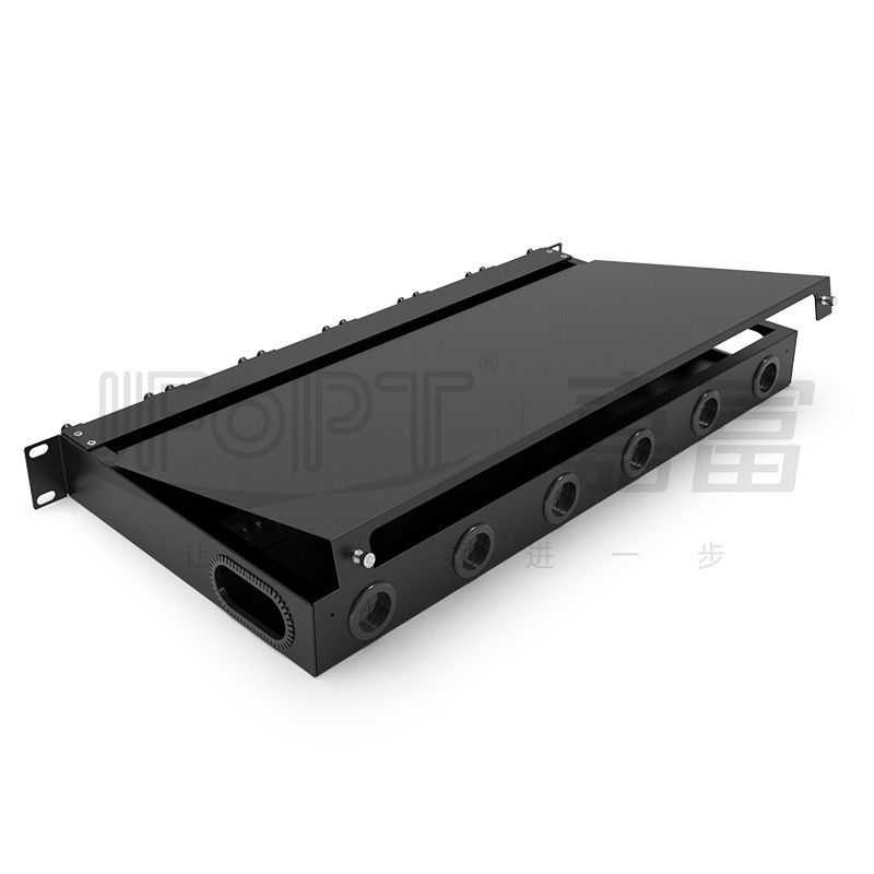 Rack Mount Fiber Patch Panel 6 cái băng MPO với 1 cái 24 nhân hoặc 2 cái 12 nhân Cáp MPO-LC