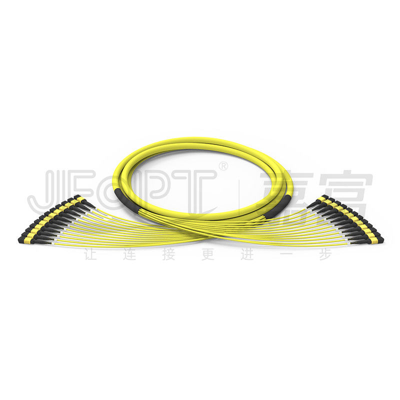 Cáp trung kế 144 lõi MPO 12 đơn vị Đầu nối MPO 24 nhánh không đồng đều