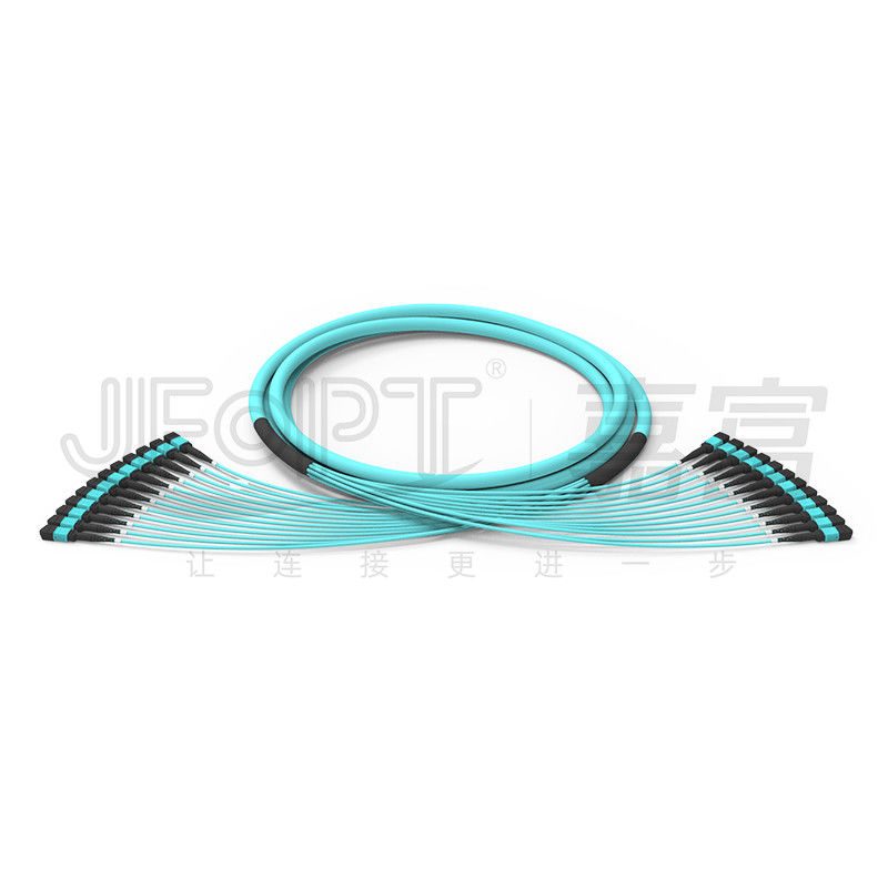 Cáp trung kế 144 lõi MPO 12 đơn vị Đầu nối MPO 24 nhánh không đồng đều