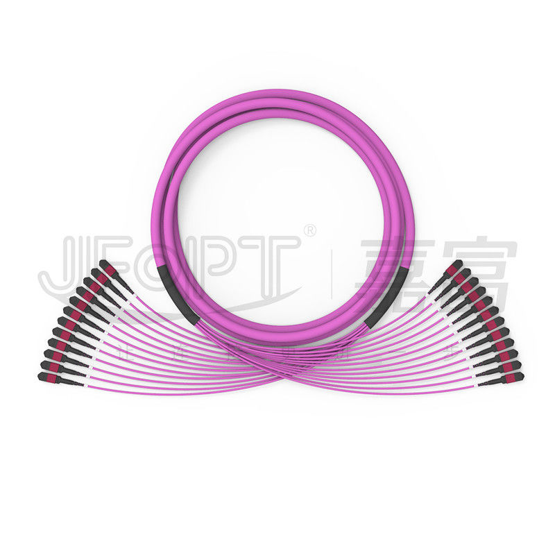 Cáp trung kế 144 lõi MPO 12 đơn vị Đầu nối MPO 24 nhánh không đồng đều
