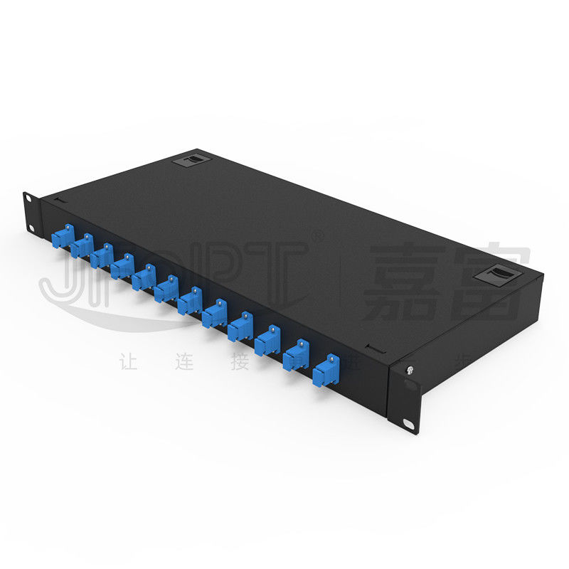 12 Bảng điều khiển sợi quang gắn trên giá đỡ cổng SC với bộ điều hợp SC / UPC và bím tóc 1m