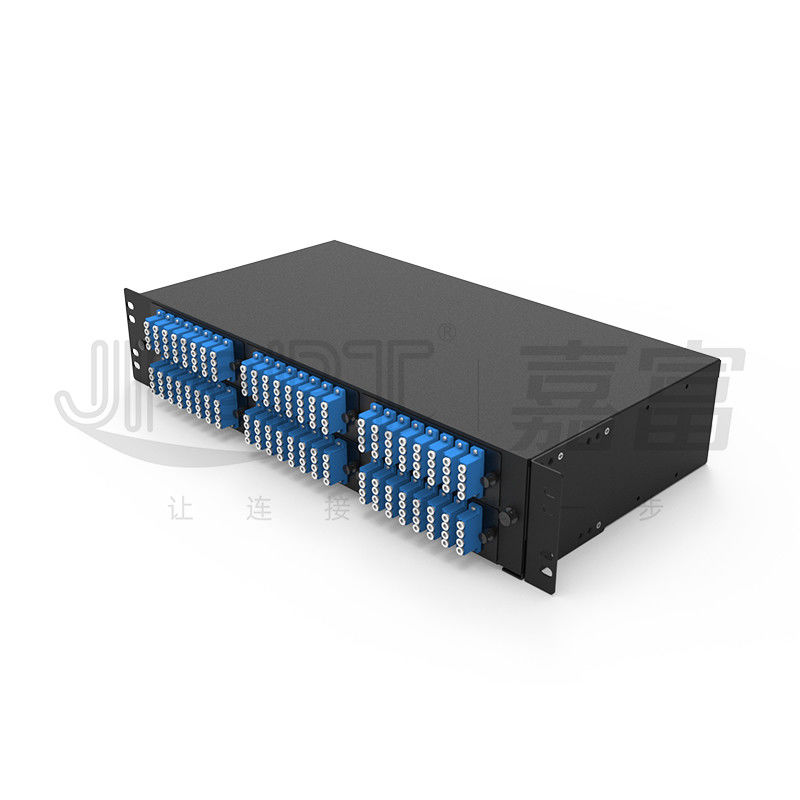 Bảng điều khiển sợi quang gắn trên giá trượt 2U LC QX 196 Fibers Ultra Thin Fusion Nối Khay