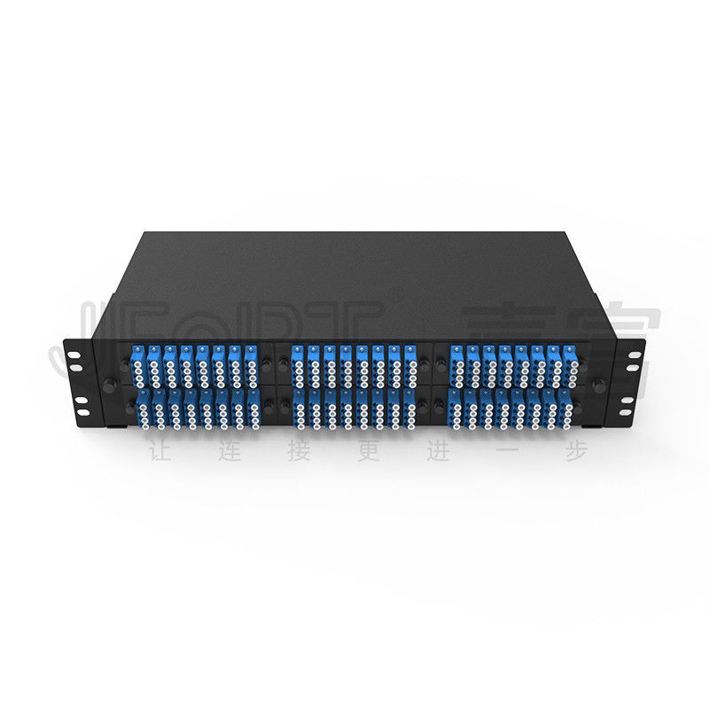 Bảng điều khiển sợi quang gắn trên giá trượt 2U LC QX 196 Fibers Ultra Thin Fusion Nối Khay
