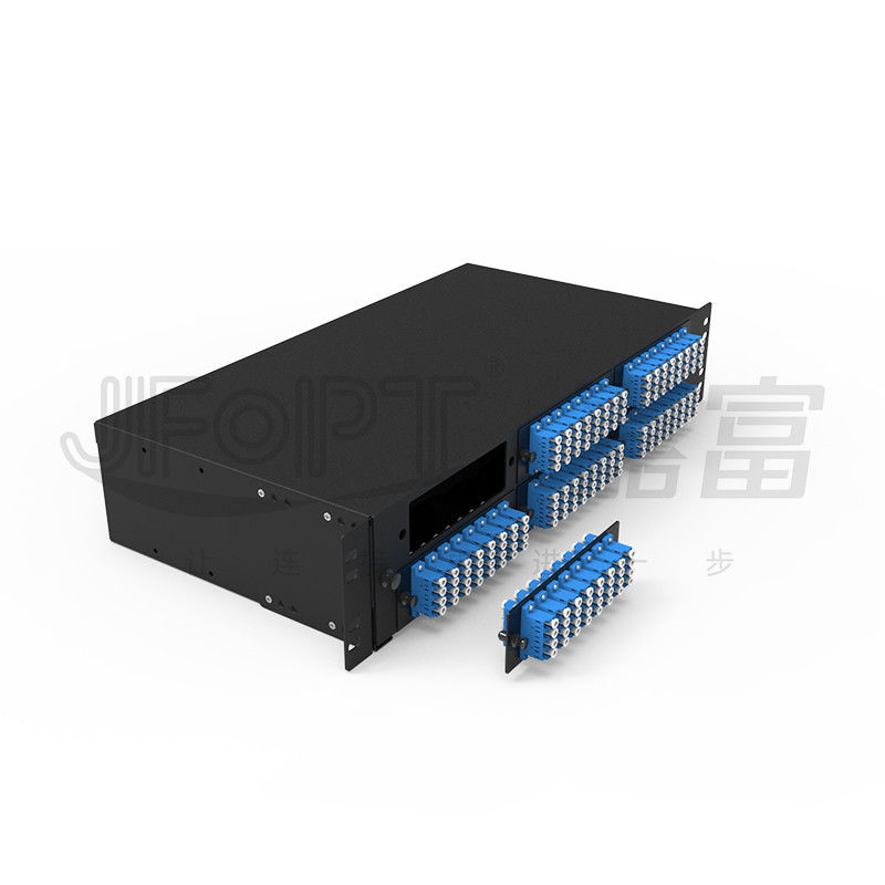 Bảng điều khiển sợi quang gắn trên giá trượt 2U LC QX 196 Fibers Ultra Thin Fusion Nối Khay
