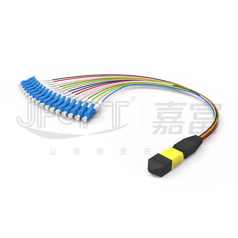 Dây vá MPO-LC 16 lõi Hộp mô-đun loại A tổn thất thấp ở chế độ đơn G657A1 / G657A2