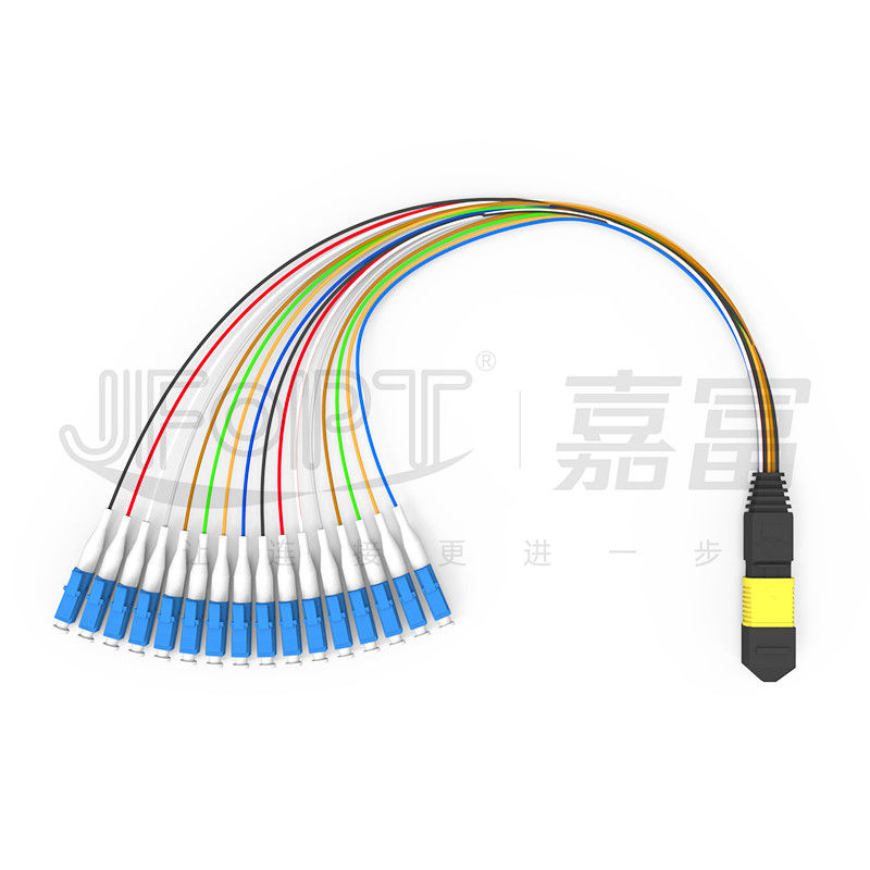 Dây vá MPO-LC 16 lõi Hộp mô-đun loại A tổn thất thấp ở chế độ đơn G657A1 / G657A2