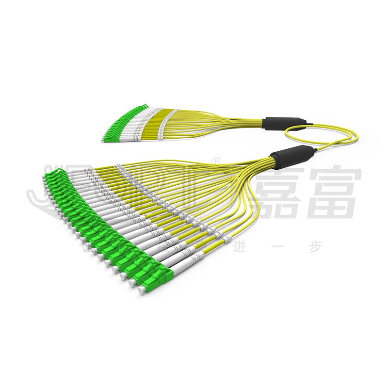 Cáp quang kết thúc trước 3.0mm 24 lõi G657A1 Vỏ ngoài màu vàng Chi nhánh LC / APC