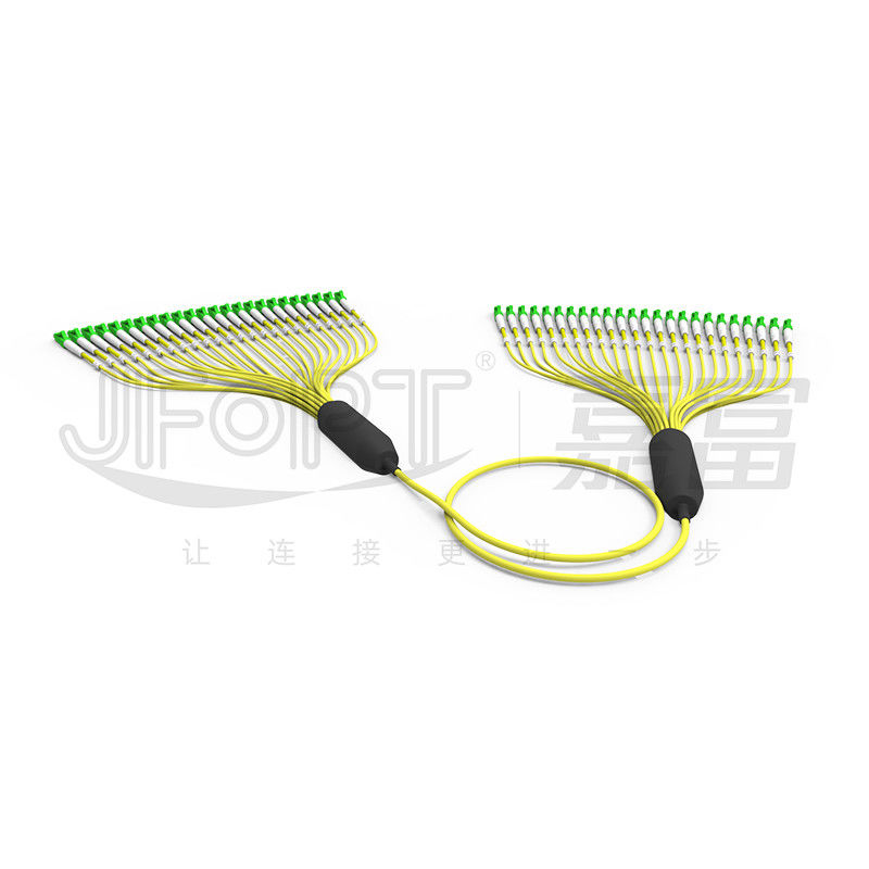 Cáp quang kết thúc trước 3.0mm 24 lõi G657A1 Vỏ ngoài màu vàng Chi nhánh LC / APC