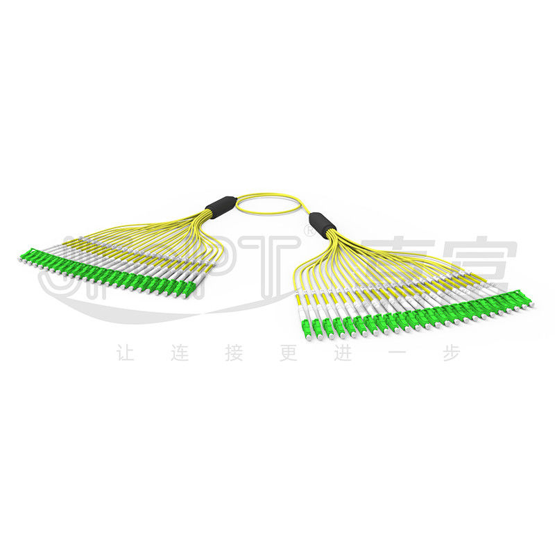 Cáp quang kết thúc trước 3.0mm 24 lõi G657A1 Vỏ ngoài màu vàng Chi nhánh LC / APC