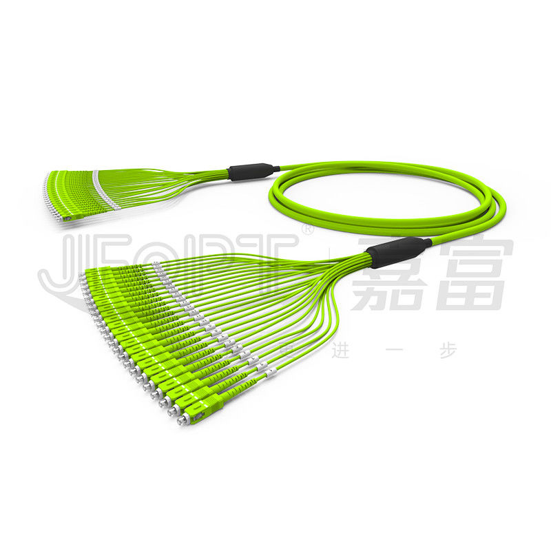 Cáp quang gói kết thúc trước 24 lõi đa lõi OM5 Áo khoác PVC 0,5m phân nhánh với SC / APC