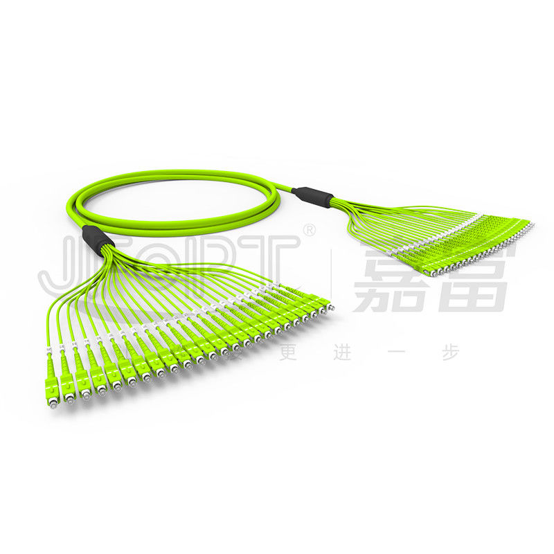Cáp quang gói kết thúc trước 24 lõi đa lõi OM5 Áo khoác PVC 0,5m phân nhánh với SC / APC