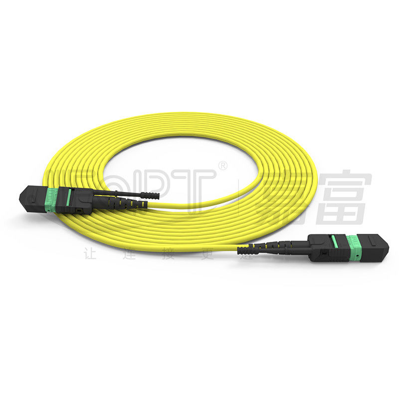 Cáp quang sợi quang chế độ đơn / đa chế độ MTP mật độ cao 24 lõi đẩy kéo thanh