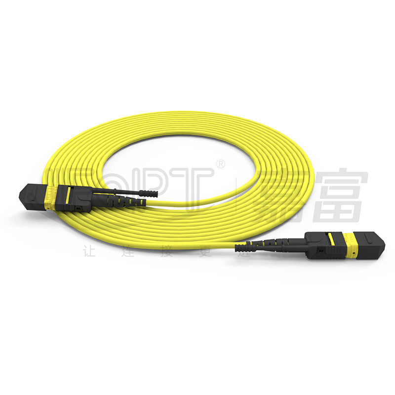 Cáp quang sợi quang chế độ đơn / đa chế độ MTP mật độ cao 24 lõi đẩy kéo thanh