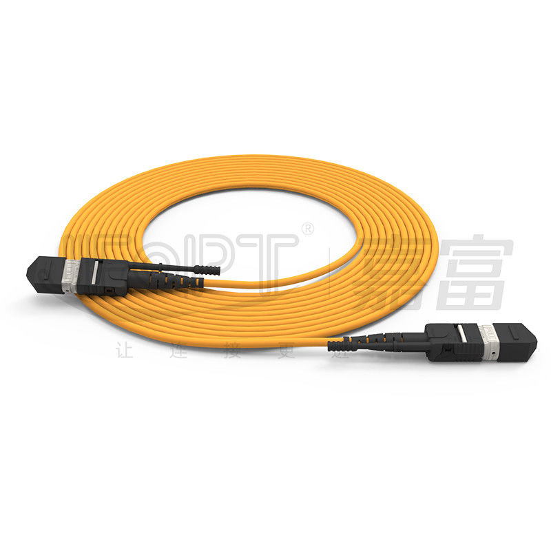 Cáp quang sợi quang chế độ đơn / đa chế độ MTP mật độ cao 24 lõi đẩy kéo thanh