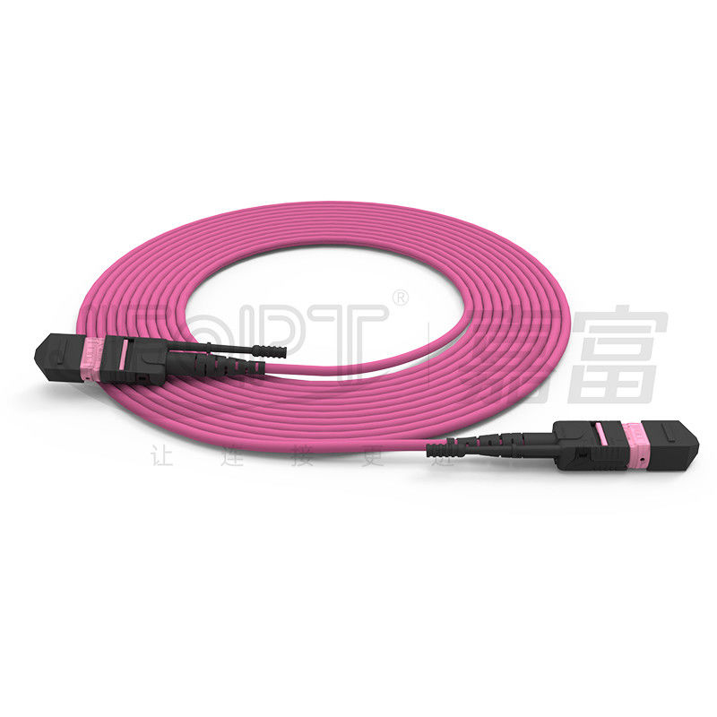 Cáp quang sợi quang chế độ đơn / đa chế độ MTP mật độ cao 24 lõi đẩy kéo thanh