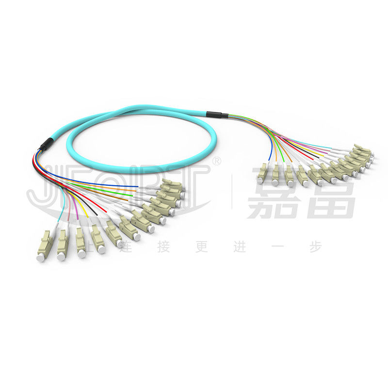10 Gigabit Ribbon Branch Multimode Patch Cord 2-24 lõi OM3/OM4 Aqua LSZH Cánh 2.0/3.0mm