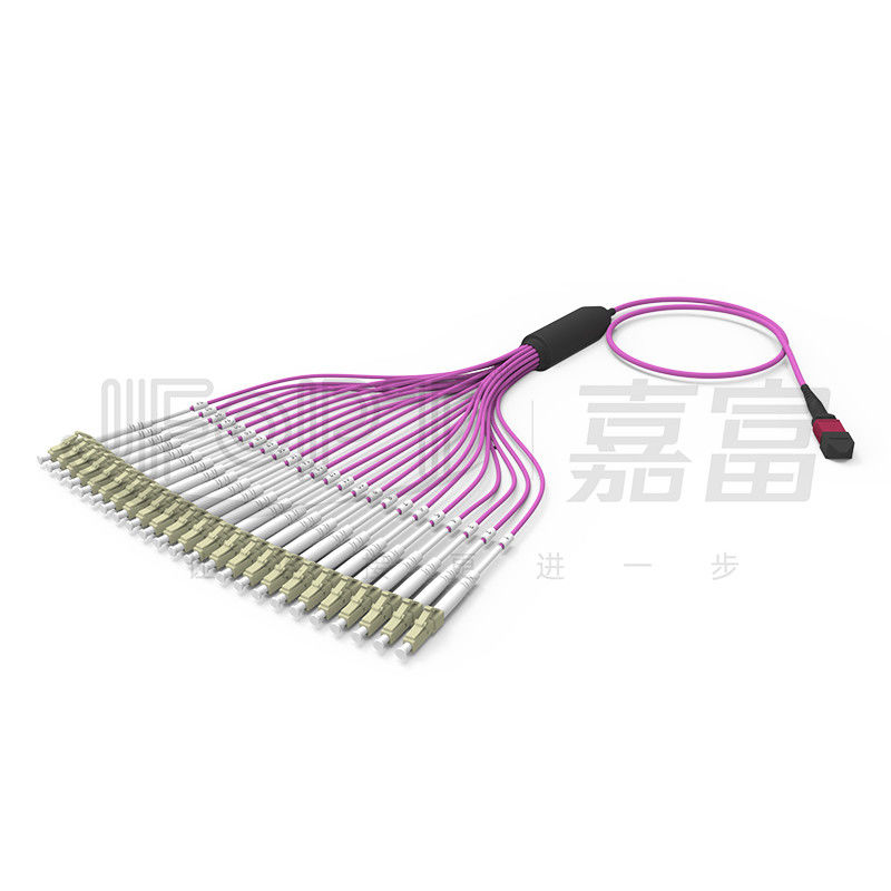 Multimode OM4 MPO 24-Core đến LC Cáp sợi LSZH cho Trung tâm dữ liệu mật độ cao