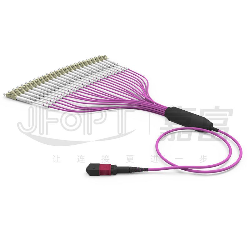 Multimode OM4 MPO 24-Core đến LC Cáp sợi LSZH cho Trung tâm dữ liệu mật độ cao