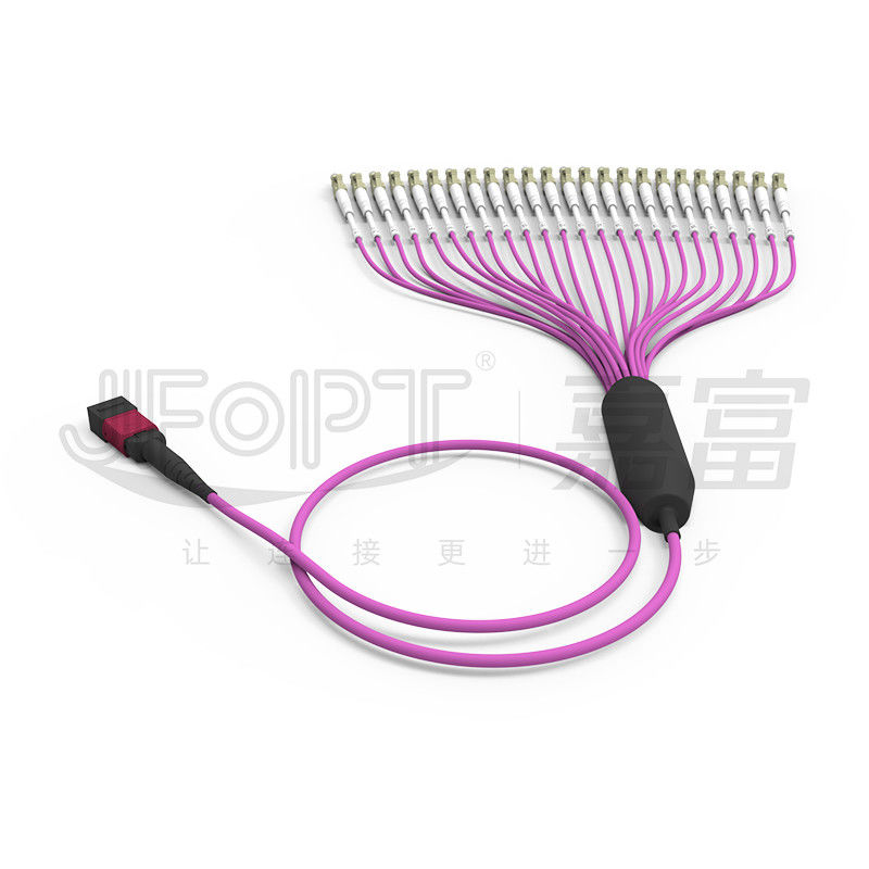 Multimode OM4 MPO 24-Core đến LC Cáp sợi LSZH cho Trung tâm dữ liệu mật độ cao