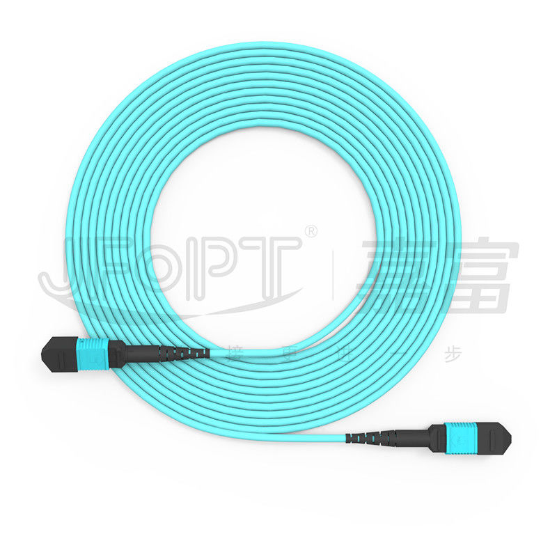 MPO-MPO Trunk Cable Aqua Round Boot Fiber Optic Pigtail Patch Cord cho các giải pháp mạng đa năng
