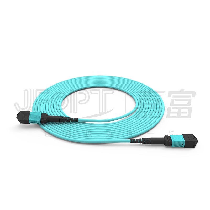 MPO-MPO Trunk Cable Aqua Round Boot Fiber Optic Pigtail Patch Cord cho các giải pháp mạng đa năng