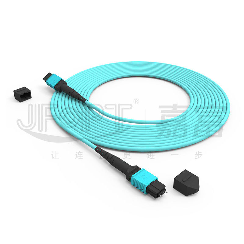 MPO-MPO Trunk Cable Aqua Round Boot Fiber Optic Pigtail Patch Cord cho các giải pháp mạng đa năng