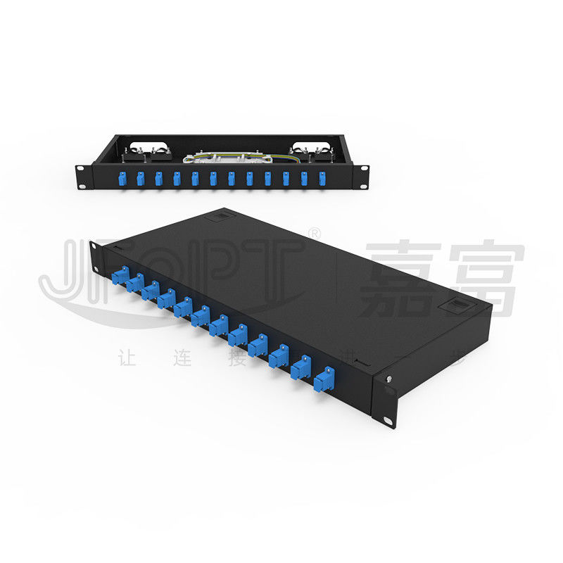 LC / SC / FC / ST Rack Mount Fiber Patch Panel 12/24core với kích thước 19 inch Khóa mở cửa