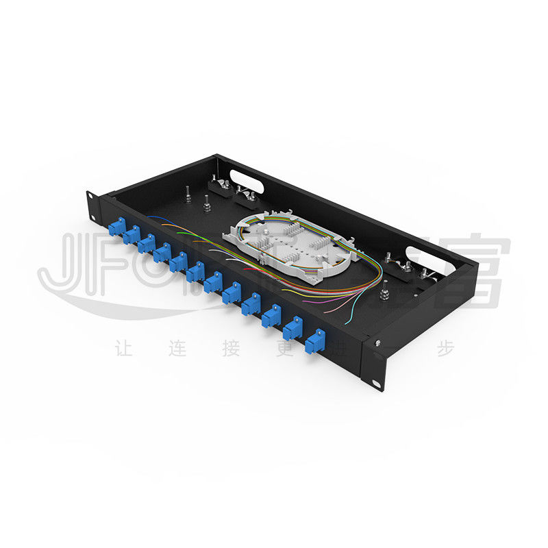 LC / SC / FC / ST Rack Mount Fiber Patch Panel 12/24core với kích thước 19 inch Khóa mở cửa