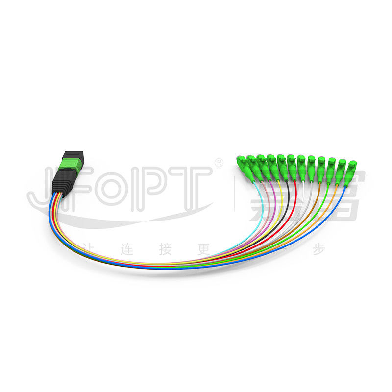MPO-LC 0.9mm 12Cores Breakout Cable Độ dài tùy chỉnh SM G657a1 Fiber Multi fiber Module box adapter Patch Cord