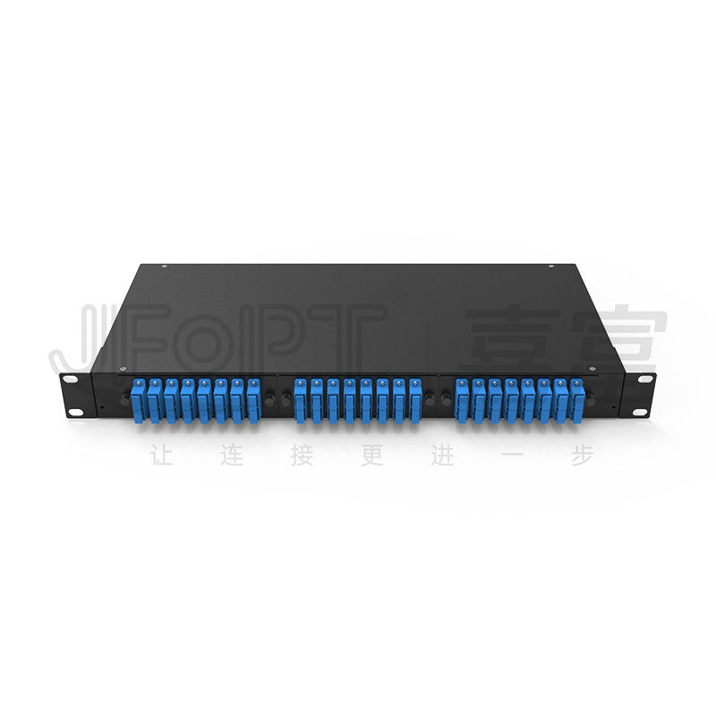 1U cố định Patch Panel Capacity 12/24/48 Fiber Rack Mount Patch Panel Optonal LC/SC/FC/ST Adapters