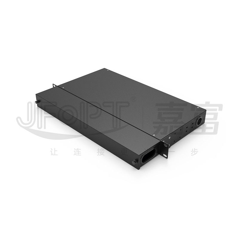 1U cố định Patch Panel Capacity 12/24/48 Fiber Rack Mount Patch Panel Optonal LC/SC/FC/ST Adapters